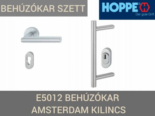 HOPPE Bejárati ajtó - Amsterdam kilincs, Behuzokar-szett-E5012